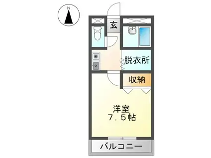 ドエルYS(1K/3階)の間取り写真