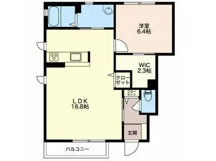 コートエスパシオ(1LDK/1階)の間取り写真