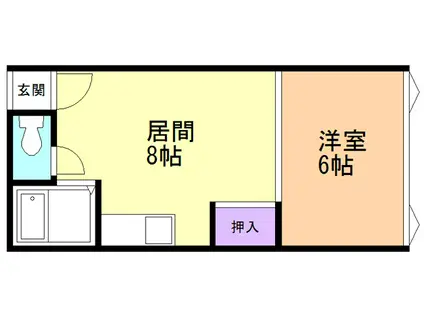 ファースト(1DK/1階)の間取り写真