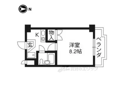 ネオシャロム吉祥院(1K/4階)の間取り写真