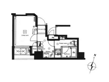 ブライズ神田(1K/2階)の間取り写真