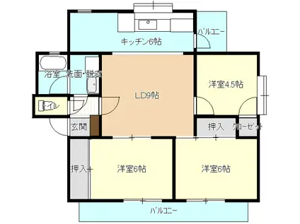 パレファミーユ(3LDK/1階)の間取り写真