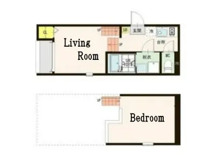 ロフトレジデンス(1K/2階)の間取り写真