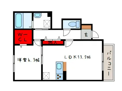 D-ROOM悠久(1LDK/1階)の間取り写真
