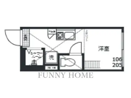 COCOON中目黒(ワンルーム/1階)の間取り写真