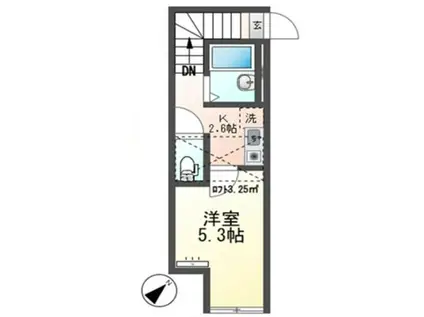 ウィステリア南雪谷(1K/2階)の間取り写真