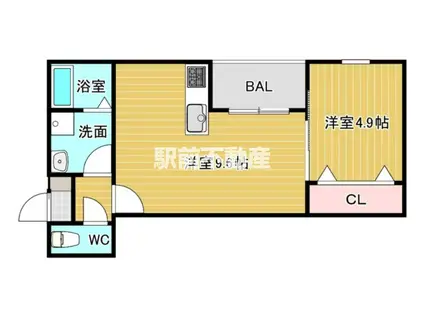 AYA SQUARE筑紫野2ND(1LDK/1階)の間取り写真