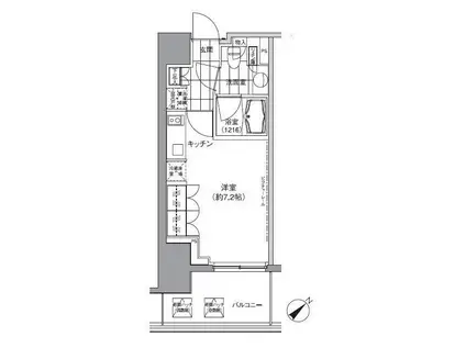 パークハビオ渋谷(ワンルーム/2階)の間取り写真