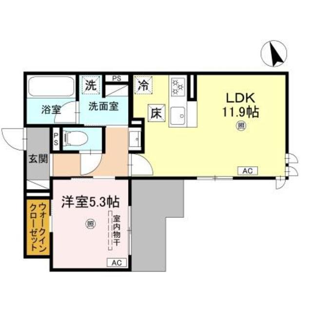 トリシア千躰(1LDK/3階)の間取り写真