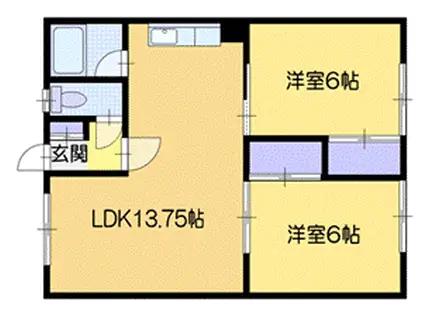 光恵マンション(2LDK/2階)の間取り写真