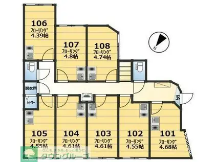 プランタンHORIKIRI(ワンルーム/1階)の間取り写真