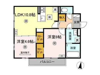 PREMILIFE石垣西(2LDK/2階)の間取り写真