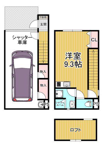 ネオガレ初芝(ワンルーム/1階)の間取り写真