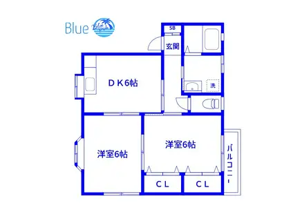 プランドールカマクラ(2DK/1階)の間取り写真