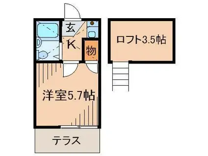 ウィステリア久我山(ワンルーム/1階)の間取り写真