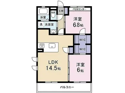 アーリースチューベン(2LDK/1階)の間取り写真