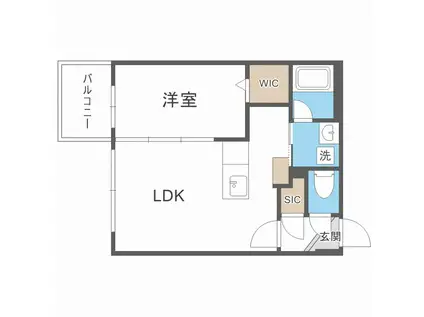 センティール札幌北(1LDK/5階)の間取り写真