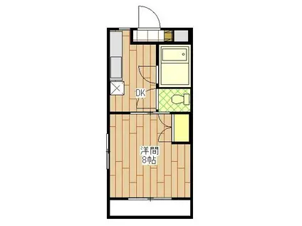 マンションヒカリI(1DK/3階)の間取り写真
