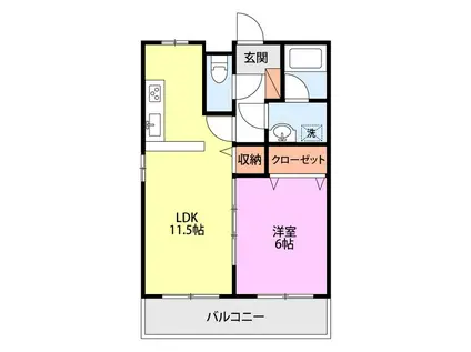セグメント27くびき野(1LDK/2階)の間取り写真