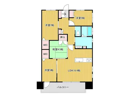 グランドパレス門司藤松(3LDK/2階)の間取り写真