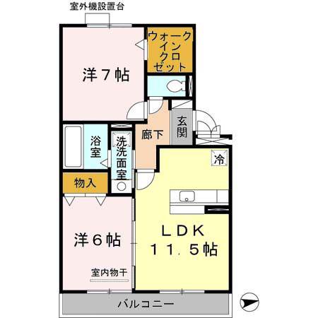 サンシャイン・ヒルズ(2LDK/3階)の間取り写真