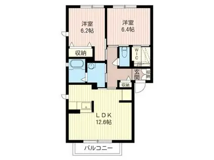 ショコラ・フルール(2LDK/2階)の間取り写真