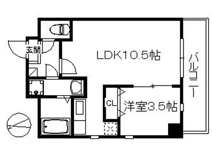 アリエス今宿II 256(1LDK/5階)の間取り写真
