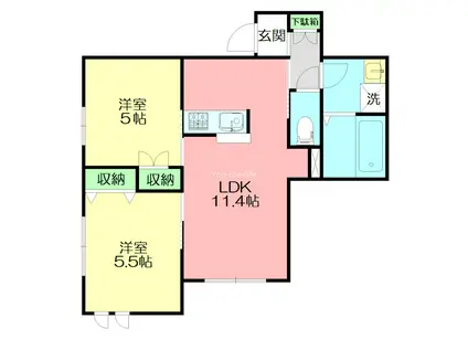 メゾン コンフォールI(2LDK/1階)の間取り写真