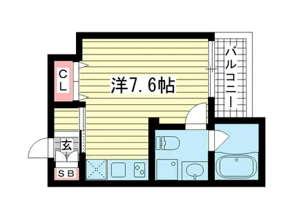 サンクラッソ神戸山手(ワンルーム/1階)の間取り写真