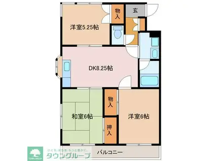 セントラルヴィレッジ(3DK/2階)の間取り写真