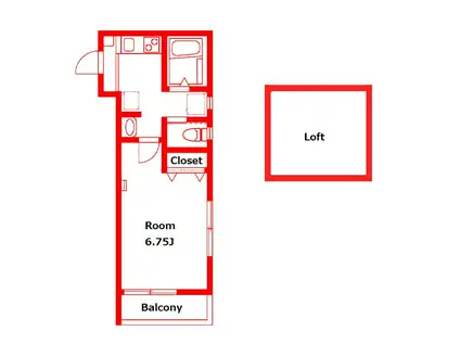 サンシエスタ西谷II(1K/2階)の間取り写真