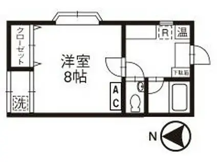 バンズハウス(1K/1階)の間取り写真