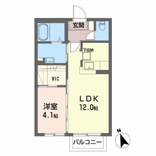 シャーメゾン多賀城新田B(1LDK/1階)の間取り写真