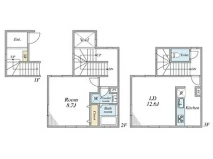 BELLEVIAGE NAKAMEGURO 2階(1LDK/2階)の間取り写真