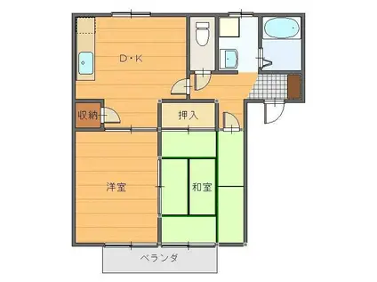 メゾン・ド・ヒル I(2DK/2階)の間取り写真