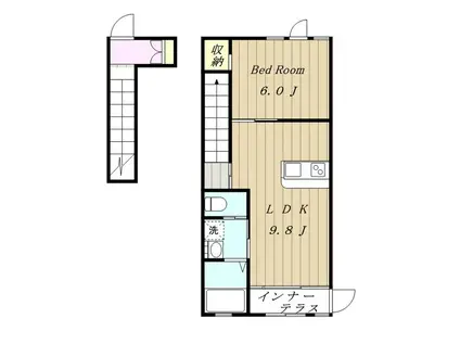 アリエッタ(1LDK/2階)の間取り写真