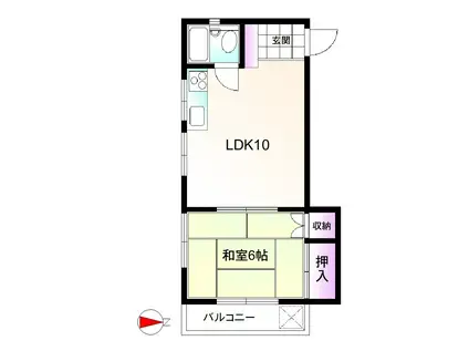 ハイムピーコック(1LDK/2階)の間取り写真