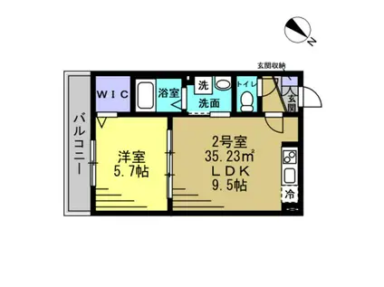 RIZE春日部(1LDK/1階)の間取り写真