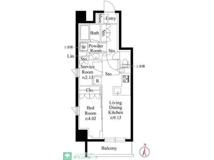 GRAN PASEO 両国III(1SLDK/2階)の間取り写真