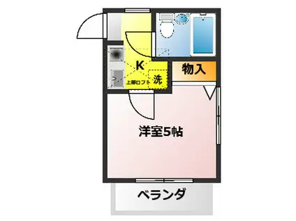 サンマリノトキ(1K/1階)の間取り写真