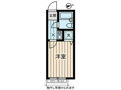 ヴェルディ下馬(1K/2階)の間取り写真