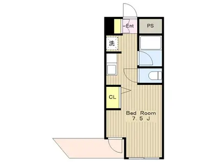 シャロン本厚木(1K/4階)の間取り写真