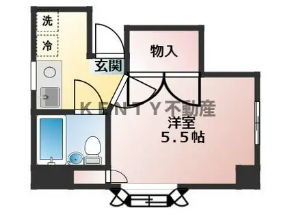 リバーフィールドハイツ(1K/3階)の間取り写真