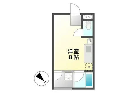 AZZURRI池下(1K/2階)の間取り写真