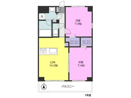 REGALO(2LDK/2階)の間取り写真