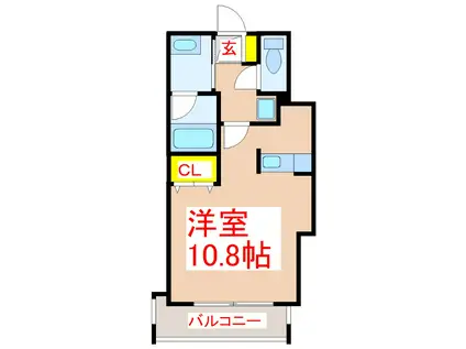 さくらヒルズ樋之口参番館(ワンルーム/6階)の間取り写真
