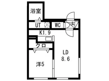 ALPHA琴似PREMIER(1LDK/4階)の間取り写真