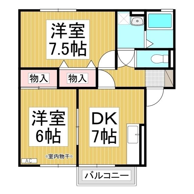 トミユウ・ボラタB棟(2DK/1階)の間取り写真