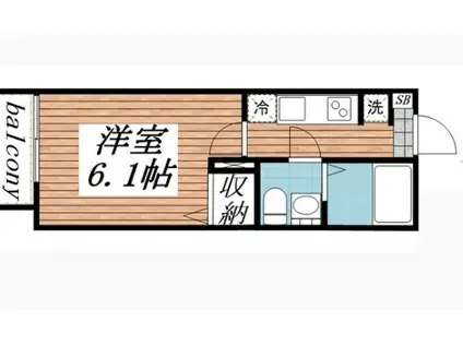 PRECIOUS EARTH稲毛区稲毛(1K/3階)の間取り写真