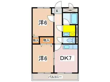 メゾン・つかさ(2DK/3階)の間取り写真